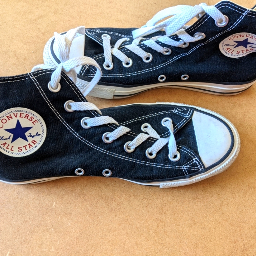 original black converse high top sneakers size m 5.5/w 6.5